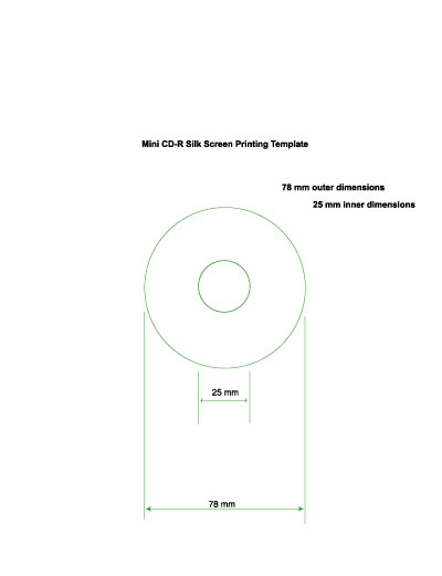 mini cd-r silk screen printing template