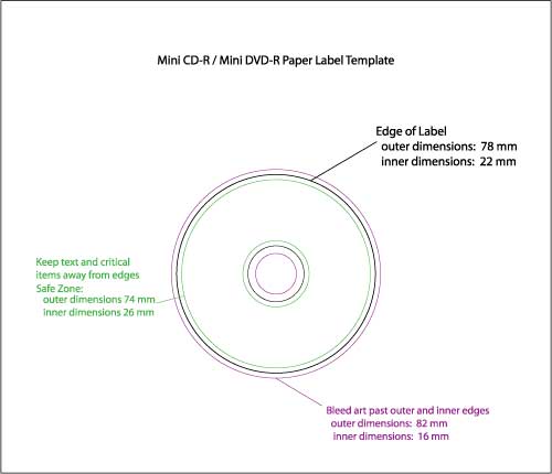 Mini CD-R paper label template